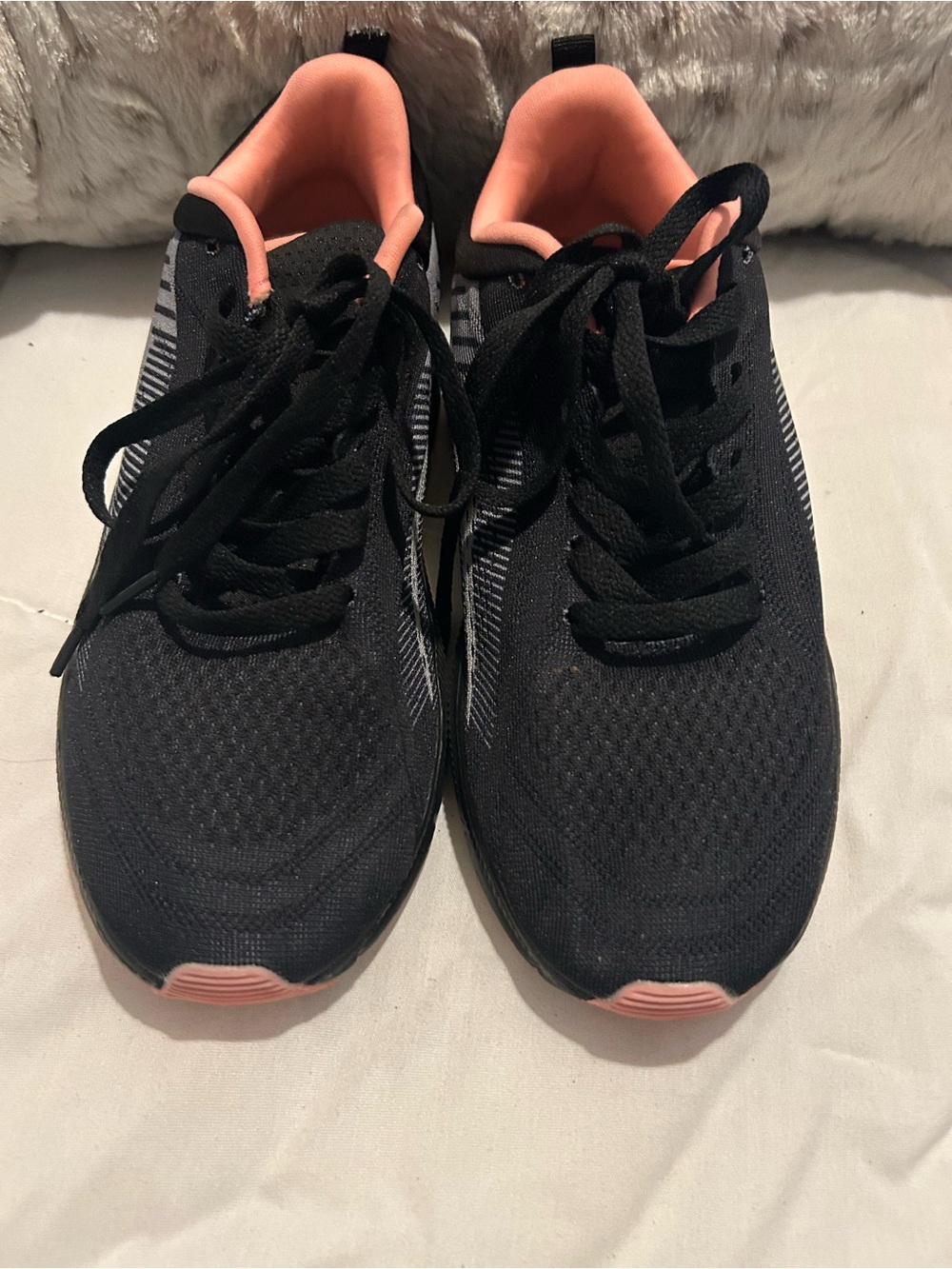 RBX Women's Black Athletic Sneakers with Coral Pink Lining